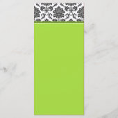 Damask Green Wedding Menu Rack Card Menükarte (Rückseite)