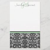 Damask, grün briefpapier (Vorderseite)