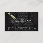 Damask Hair Cuts Hair Salon Loyalty Punch Card Treuekarte (Vorderseite)