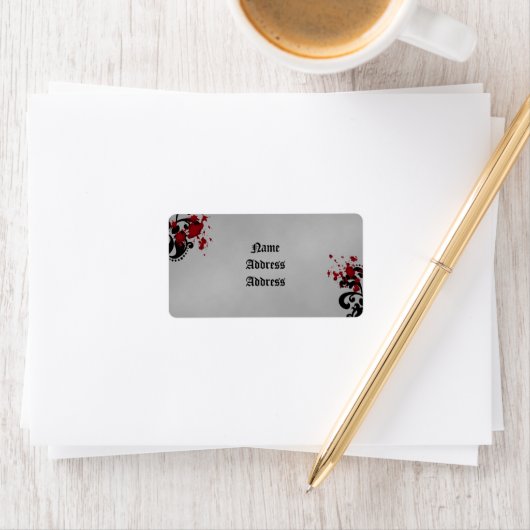 Damask Halloween Hochzeit Adressaufkleber (Insitu)