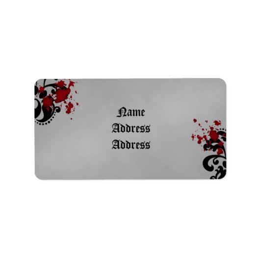 Damask Halloween Hochzeit Adressaufkleber (Vorne)