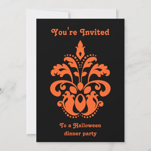 Damask Halloween-Party Einladung (Vorderseite)