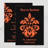 Damask Halloween-Party Einladung (Vorne/Hinten)