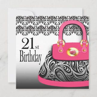 Damask Handtasche Paisley Purse 21. Geburtstag Einladung