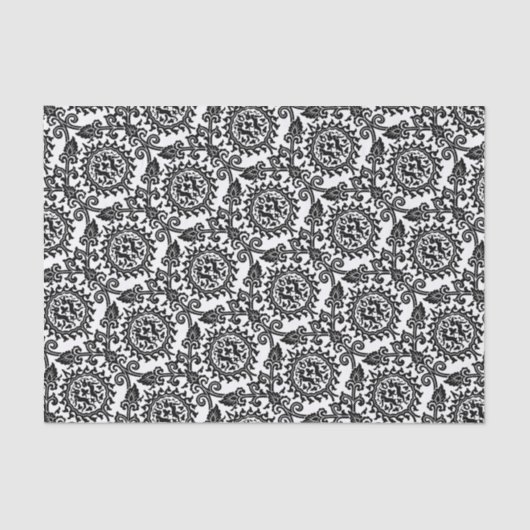 Damask Hare Pattern Seidenpapier (Vorderseite)