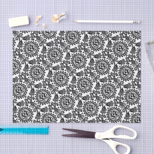 Damask Hare Pattern Seidenpapier (Handwerk)