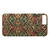 Damask Hearts Gold Black Crimson Emerald Case-Mate iPhone Hülle (Rückseite (Horizontal))