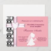 Damask Heilige Kommunion Einladung (Vorne/Hinten)
