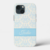 Damask, hellblau und creme Gehäuse Case-Mate iPhone Hülle (Rückseite)