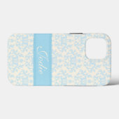 Damask, hellblau und creme Gehäuse Case-Mate iPhone Hülle (Rückseite (Horizontal))