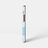 Damask, hellblau und creme Gehäuse iPhone Hülle (Linke Seite)