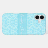 Damask hellblauer individuelle Name iPhone Hülle (Rückseite (Horizontal))