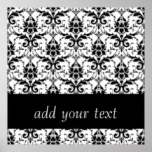 Damask Hintergrund mit benutzerdefiniertem Text Poster