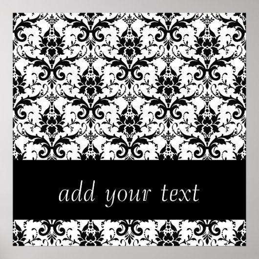 Damask Hintergrund mit benutzerdefiniertem Text Poster (Vorne)