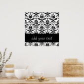 Damask Hintergrund mit benutzerdefiniertem Text Poster (Küche)