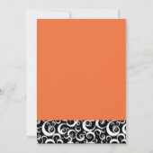 Damask Hochzeit Einladung mit Orange (Rückseite)