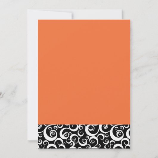 Damask Hochzeit Einladung mit Orange (Rückseite)