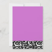 Damask Hochzeit mit Lila Einladung (Rückseite)