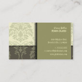 Damask, Hochzeitsplaner und Visitenkarten Visitenkarte (Rückseite)