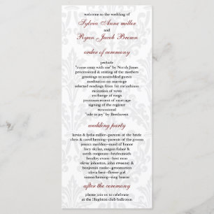 Damask Hochzeitsprogramm Programm