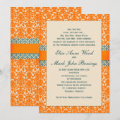 Damask Hochzeitsvorlage Einladung (Vorne/Hinten)