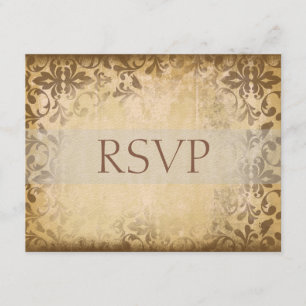 Damask Hochzeitungs-RSVP-Karten oder Antwortkarten RSVP Karte