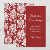 Damask Holiday Card Feiertagskarte (Vorne/Hinten)