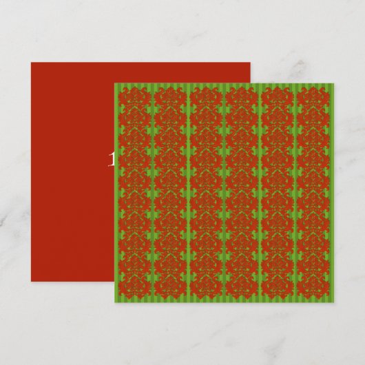 Damask Holidays Feiertagskarte (Vorne/Hinten)