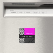 Damask hot pink Save the Date Magnet (In Situ (Geschirrspüler))