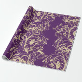 Damask Imitate Gold Royal Lila Antonietta Hütte Geschenkpapier (Ungerollt)
