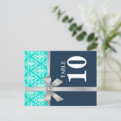 Damask-Imitate - Silber-Multifunktionsleisten-Tisc Postkarte (Stehend Vorderseite)