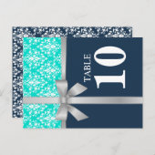 Damask-Imitate - Silber-Multifunktionsleisten-Tisc Postkarte (Vorne/Hinten)