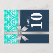 Damask-Imitate - Silber-Multifunktionsleisten-Tisc Postkarte (Vorderseite)