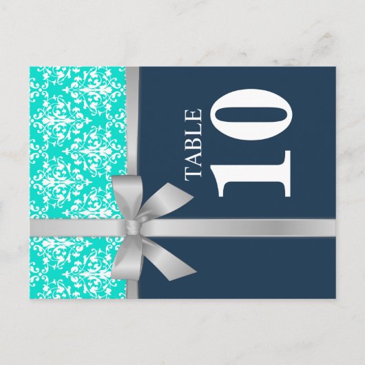 Damask-Imitate - Silber-Multifunktionsleisten-Tisc Postkarte (Vorderseite)