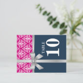 Damask-Imitate - Silber-Multifunktionsleisten-Tisc Postkarte (Stehend Vorderseite)