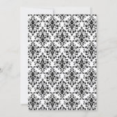 Damask Imitate Silber Ribbon Probe Abendessen Einladung (Rückseite)