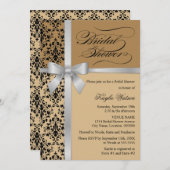 Damask Imitate Silver Ribbon Autumn Brautparty Einladung (Vorne/Hinten)