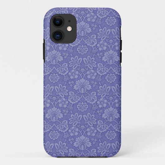 Damask in Blau Case-Mate iPhone Hülle (Rückseite)