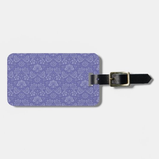 Damask in Blau Gepäckanhänger (Vorderseite horizontal)