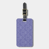 Damask in Blau Gepäckanhänger (Vorderseite vertikal)