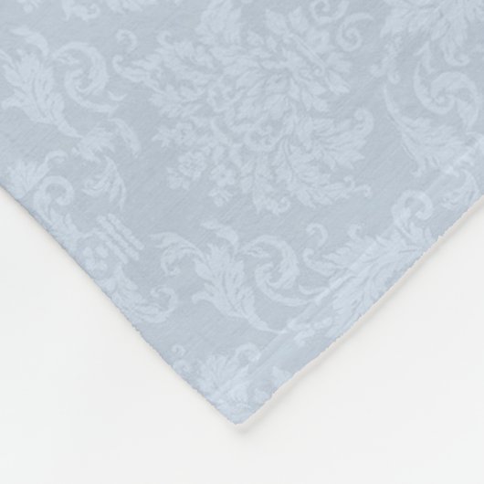 Damask in Blau mit Hundebone Fleecedecke (Ecke)
