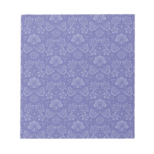 Damask in Blau Notizblock (Vorderseite)