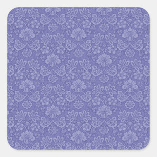 Damask in Blau Quadratischer Aufkleber