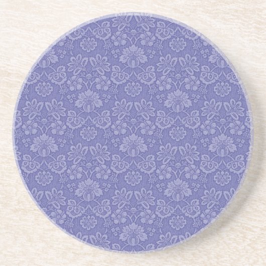 Damask in Blau Sandstein Untersetzer (Vorne)