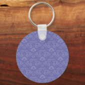 Damask in Blau Schlüsselanhänger (Vorderseite)