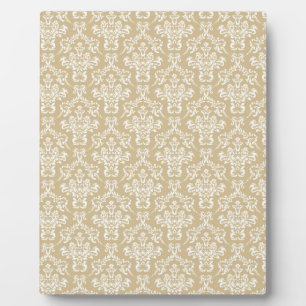 Damask in Cremefarbe Fotoplatte