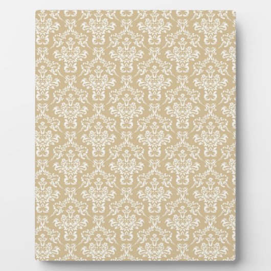 Damask in Cremefarbe Fotoplatte (Vorderseite)