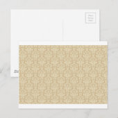 Damask in Cremefarbe Postkarte (Vorne/Hinten)