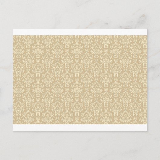 Damask in Cremefarbe Postkarte (Vorderseite)