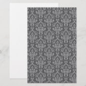 Damask in Grau Briefpapier (Vorne/Hinten)